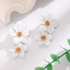 Metal Flower Jewelry Set OT Buckle Pendant Jewelry Suit Elegant Flower Necklace Earrings Set  Party