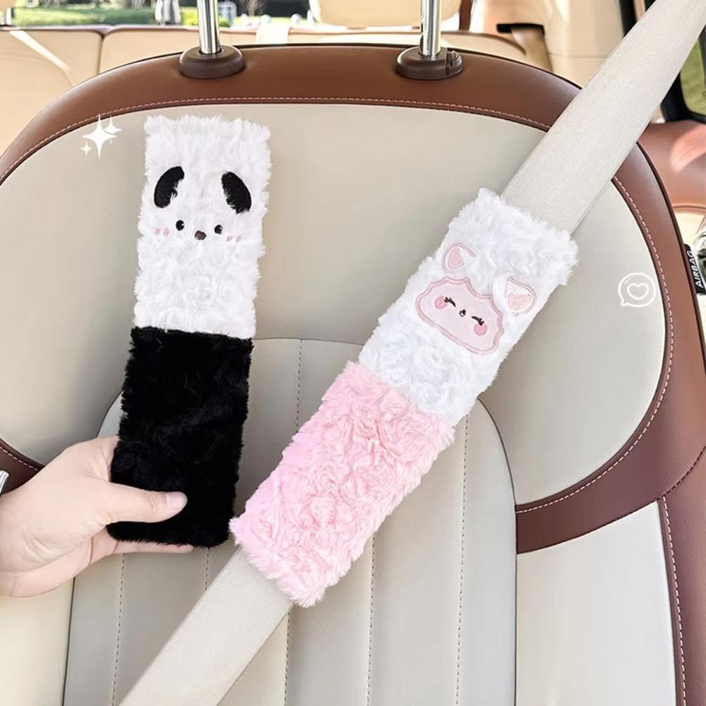 Automobile Safety Belt Decoration Cartoon Animal Seatbelt Cover Shoulder Pad Plush Automobile Accessories Car Decorations