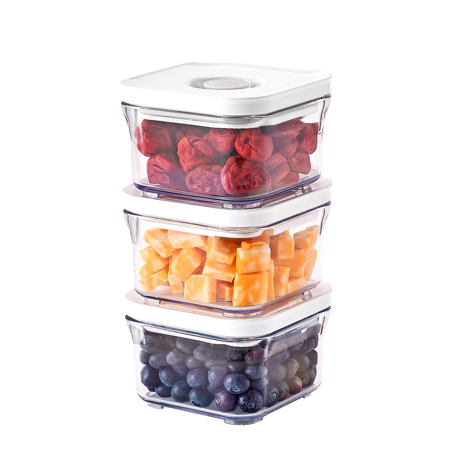

VAKUEN Premium Vacuum Storage Containers, Mini 3-Pack, Convenient Valve Opening/Closing, BPA-Free, 100% Leak-Proof, Keeps Food Fresh Up to 5 Times Lon