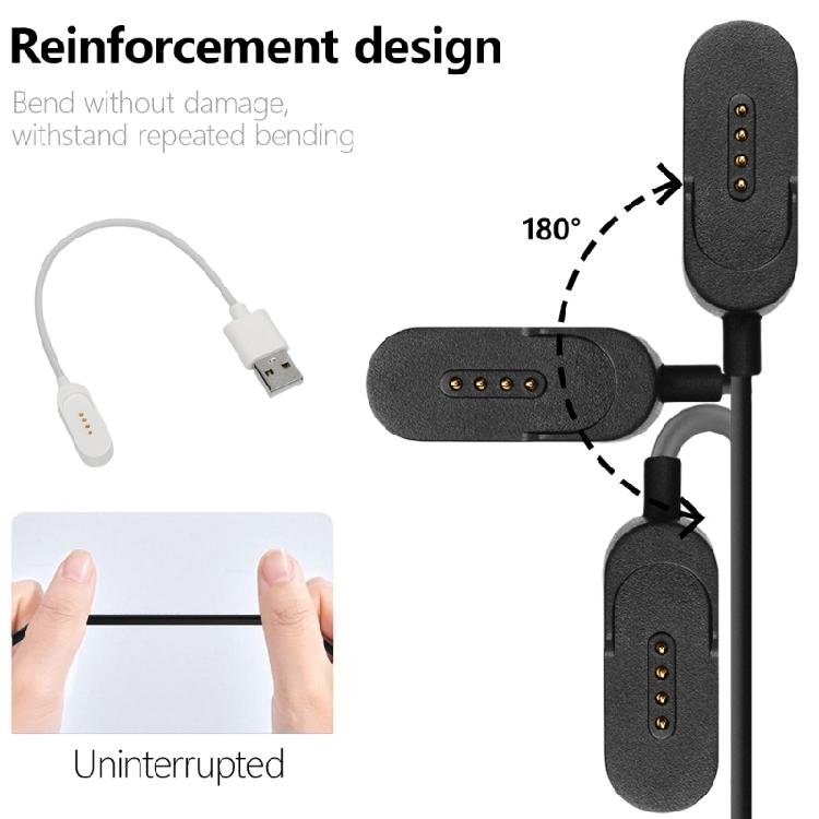 Portable Magnetic Charger Cord 7.87inch Power Cord for Bluetooth-compatible Headsets Wire USB Power Cable