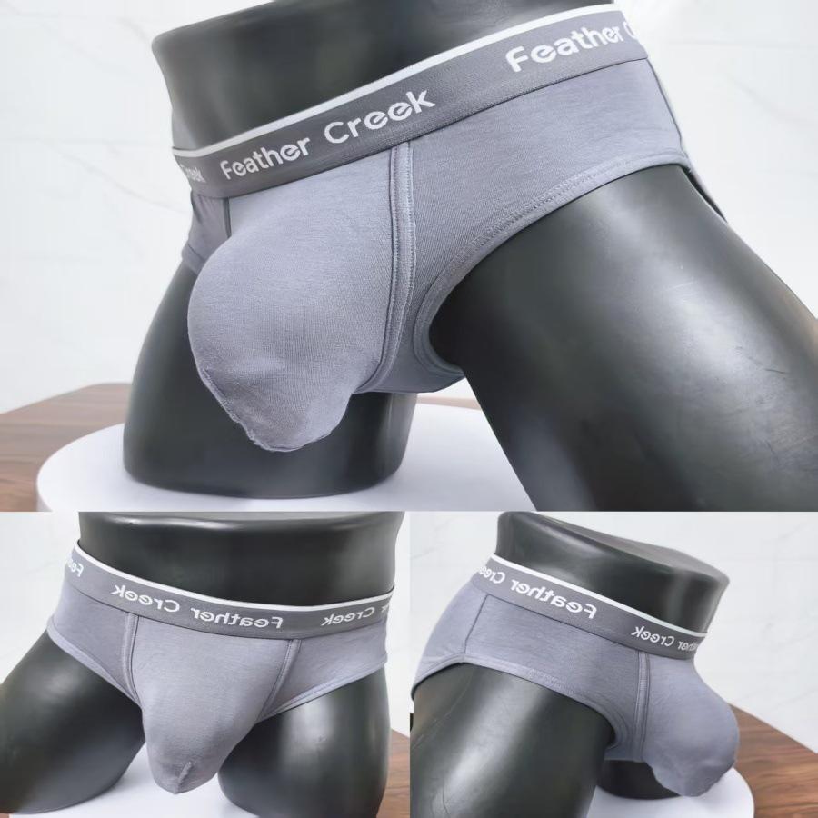 Ανδρικό εσώρουχο boxer με θήκη σε σχήμα U: Σέξι, Λεπτό, Τετράγωνο Σχέδιο με Μεγάλη Μπροστινή Θήκη