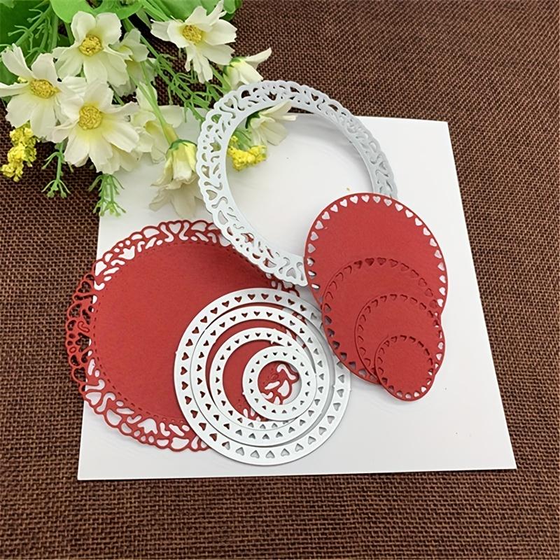 2pcs/set Round Lace Frame Background Metal Cutting Dies Scrapbooking Making Cards Decorative Embossing Crafts