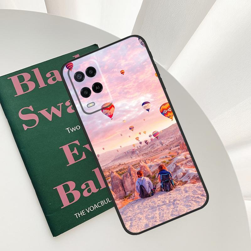Hot Air Balloon Travel Mountain Case For Oppo A58 A78 A98 A15 A16 A17 A52 A72 A76 A96 A54 A74 A94 A57 A77 A54S A57S Cover