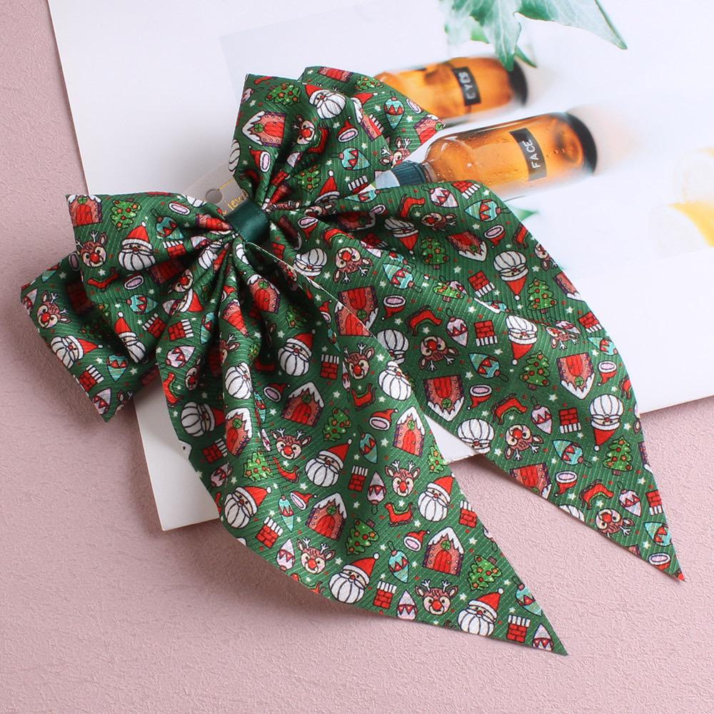 New Christmas Ribbon Hair Spring Clip Festive Atmosphere Cute Hair Tie Hair Ring Hair Accessory Hair Clip