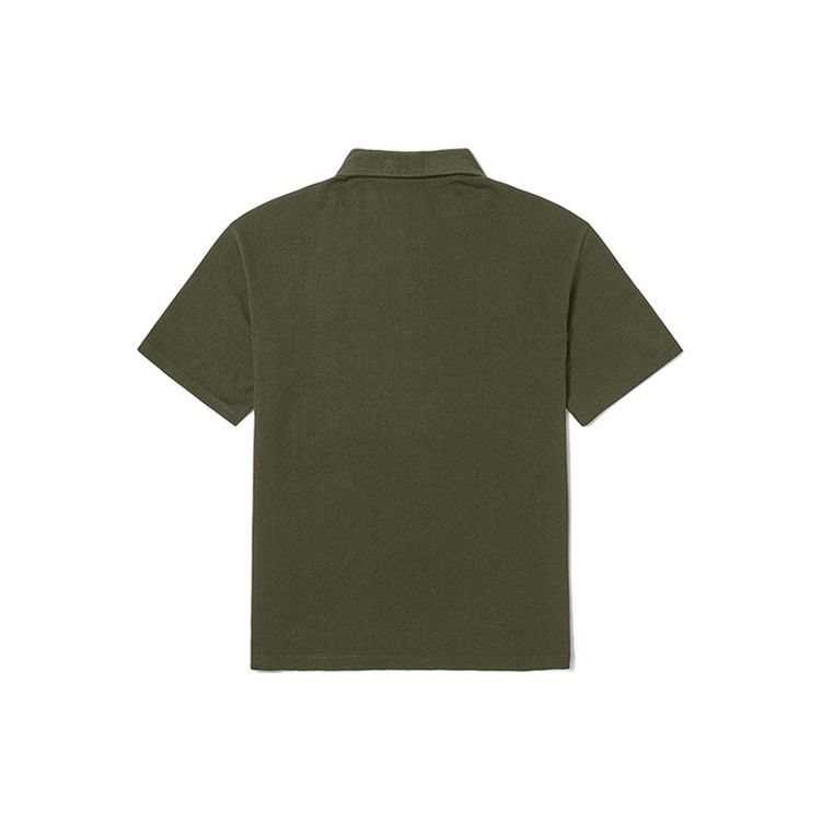 Timberland SS22 Casual Breathable Logo Loose Short Sleeve Polo Shirt Men tops Army-Green A2GMM-A58