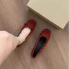 Mary Jane Shoes for Women Slip-on Round Toe with Bow Red Woman Flats 2025 Summer Young Casual Elegant Dress Quick Delivery Chic