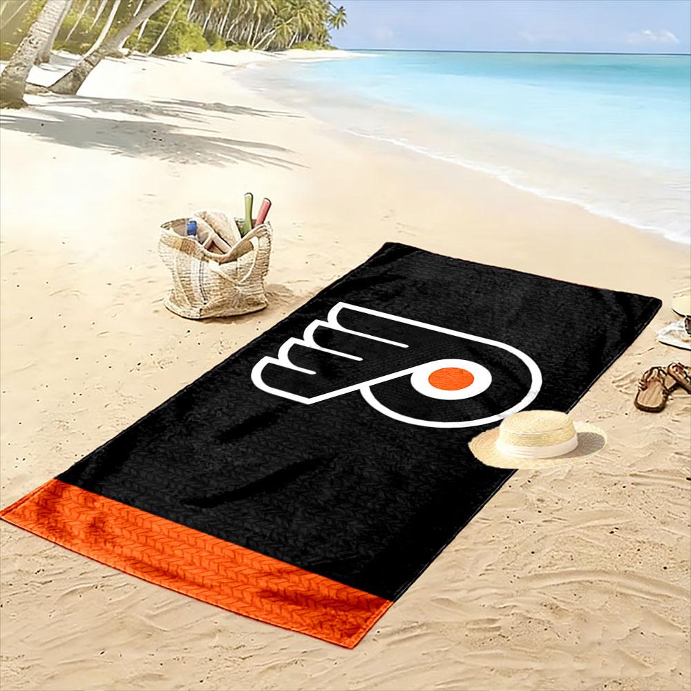 "Black and Orange Winged Logo Design" Patterned beach towel quick dry perfect for travel outdoor sports jogging the beach and swimming