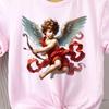 Cupid Tshirt, Watercolor Art Tee, Valentine Gift, Cupid Bow Arrow Shirt, Romantic Apparel, Love T-Shirt, 7 Colors