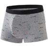 Men's Pure Cotton Breathable Boxer Shorts with Peach Heart Print - Trendy, Double-Layer, Four-Corner Design, Large Size