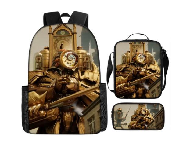 Skibidi toiletman schooltas titan monitorman rugzak schoudertas etui driekoppige set