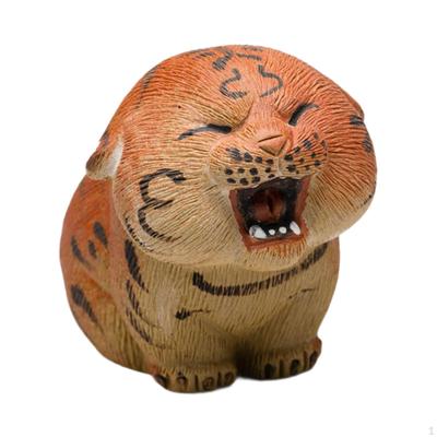 Tiger Čajové zvířátko Ornament Řemesla Roztomilé Kompaktní Znamení čínského zvěrokruhu Domácí dekorace Zvířecí řezba pro