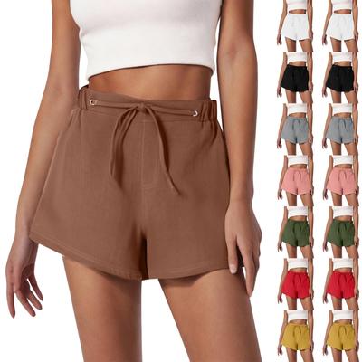Kadınlar İçin Yazlık Düz Renk Yüksek Belli Cepli Günlük Şort