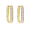Geometric Rectangle Cubic Zircons Paved Square Hoop Earrings for Women Wedding Delicate Fashion Jewelry