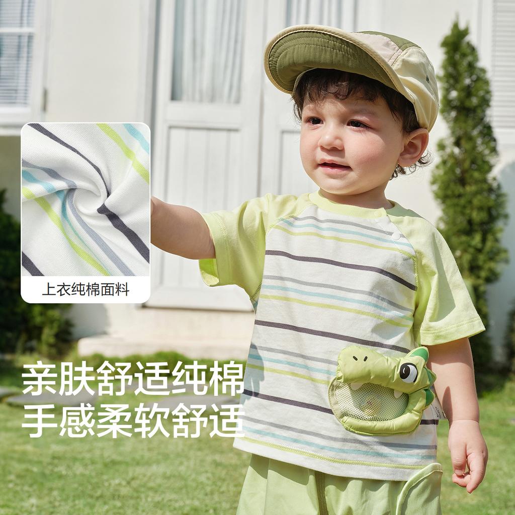 BalaOne: Balabala Children's Short Sleeved T-shirt Set, Baby Summer Clothes, Pure Cotton T-shirt Pants