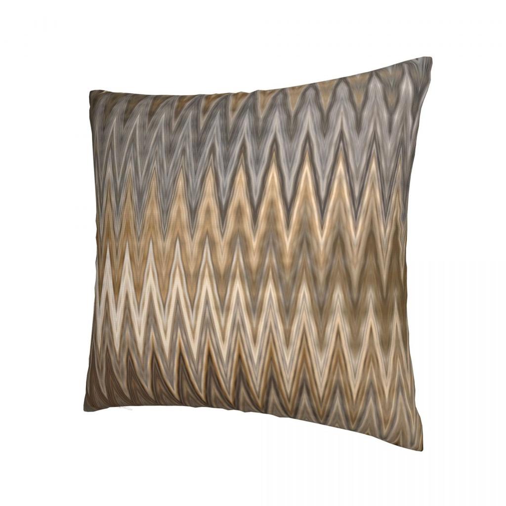 Earth Toned Wavy Zigzag Pillowcase Soft Polyester Cushion Cover Decorative Zig Zag Throw Pillow Case Cover Home Zippered 18"