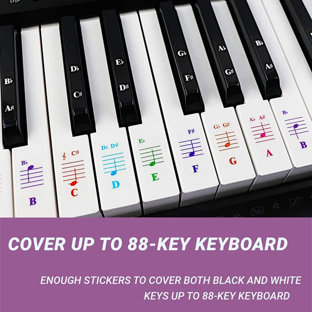Transparent Letter Piano 25/49/61/76/88 Key Universal Note Staff Electronic Organ Sticker