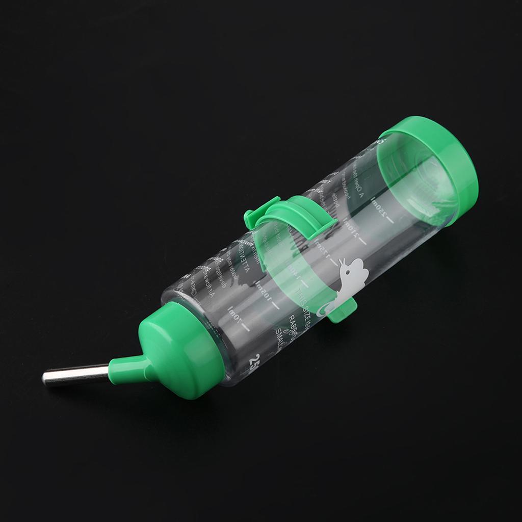 250ml Pet Rat Hamster Drinking Bottle Auto Non Drip Hanging Water Dispenser Green