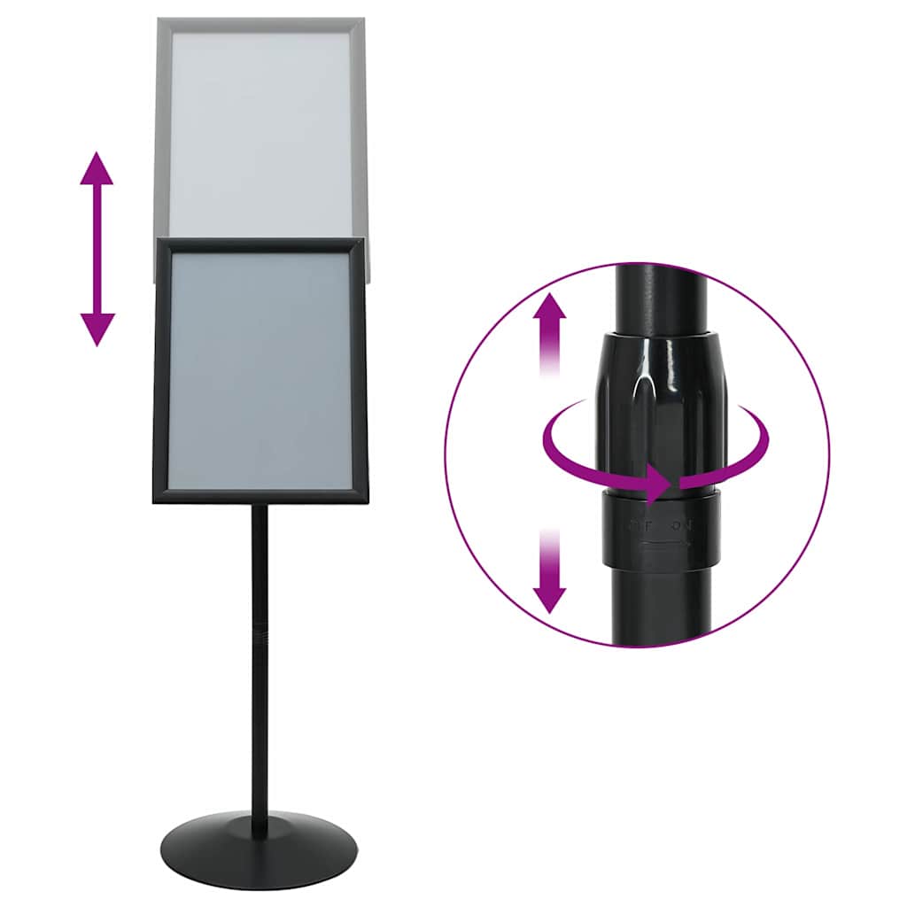 Podium Poster Stand Silver A3 PVC and Steel