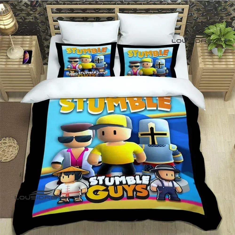 3D Game Cartoon Stumble-guys Bedding Sets Exquisite Bed Supplies Set Duvet Cover Comforter Set Bed
