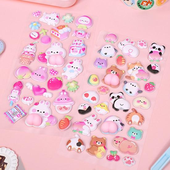 3D Kabarık Çıkartma Çizgi Film Tavşan Ayı Panda Kendin Yap Telefon Kılıfı Defter Scrapbooking Dekoratif Çıkartma Sayfası Okul Öncesi Öğretmeni Erkek Kız Ödüller Hediye