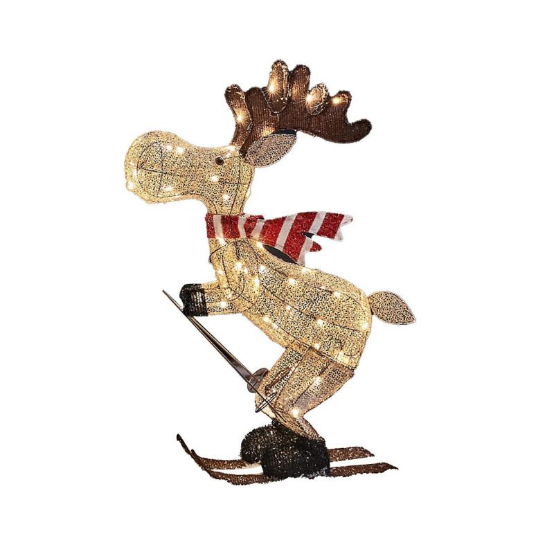 Christmas Outdoor Figure Skiing Moose Lights Garden Decoration Lamp For Home