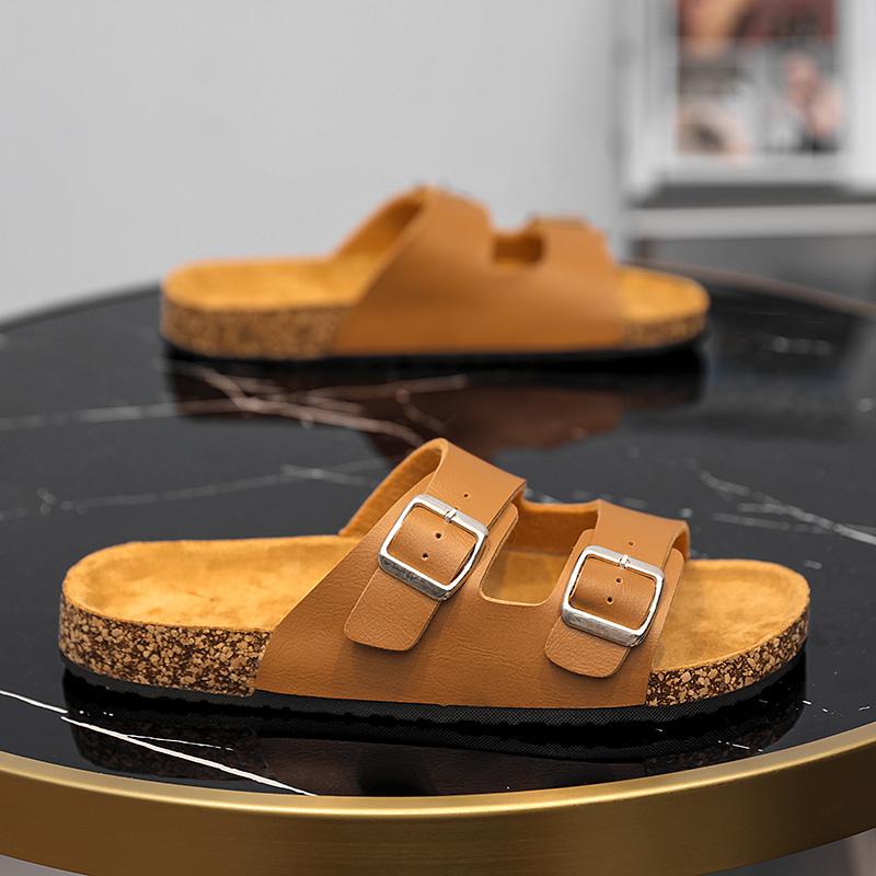 

Уличные мужские летние сандалии с пряжкой, популярные мужские туфли-мюли без застежек, мужские повседневные уличные тапочки, мужские пляжные шлепанцы, новые, большого размера 46 хаки