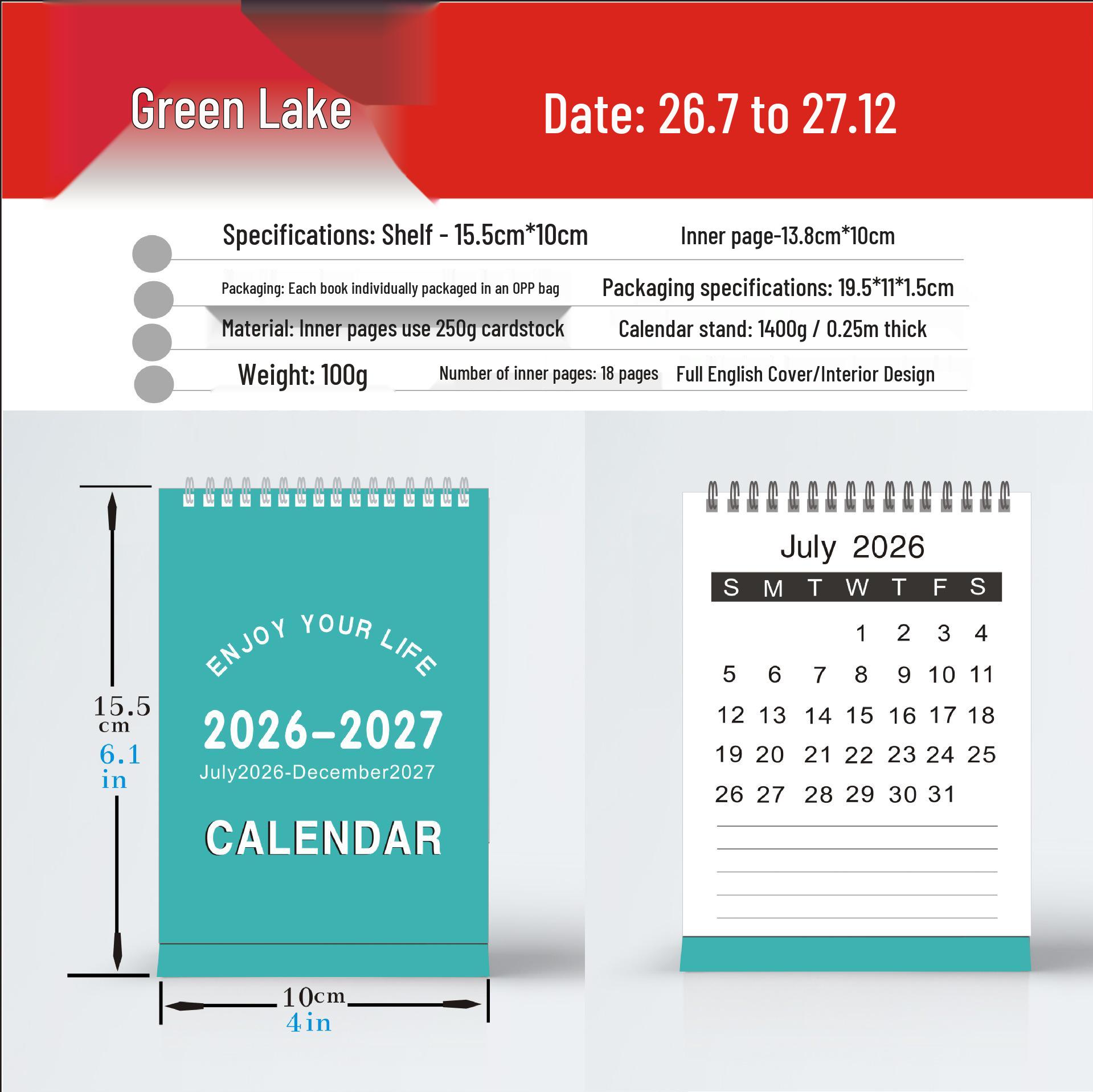 2026-2027 Mini Desk Calendar: Creative and Simple Desktop Ornament