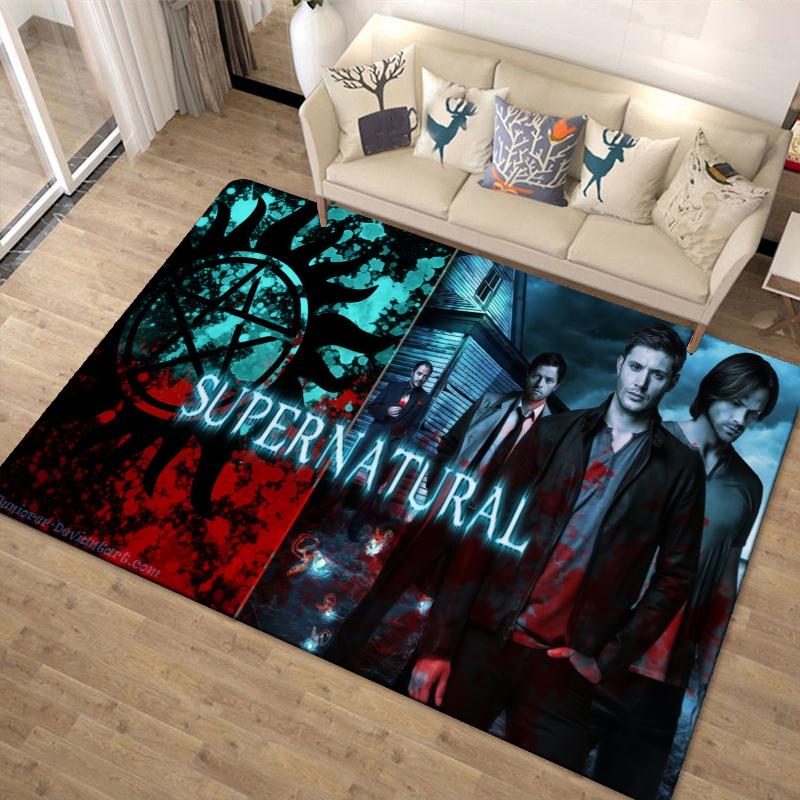 Supernatural Brothers Carpet Rug for Living Room Bedroom Home Sofa Decoration,Kids play Non-slip Floor Mat