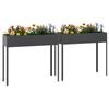 Planters 2 Pcs Anthracite Galvanized Steel