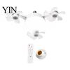 E27 Socket Fan 3/4/5 Blade Ceiling with Light & Remote Control, 2-in-1 Silent LED Drone Compact Ventilation Lamp Foldable Blades, 3-Speed Dimmable for