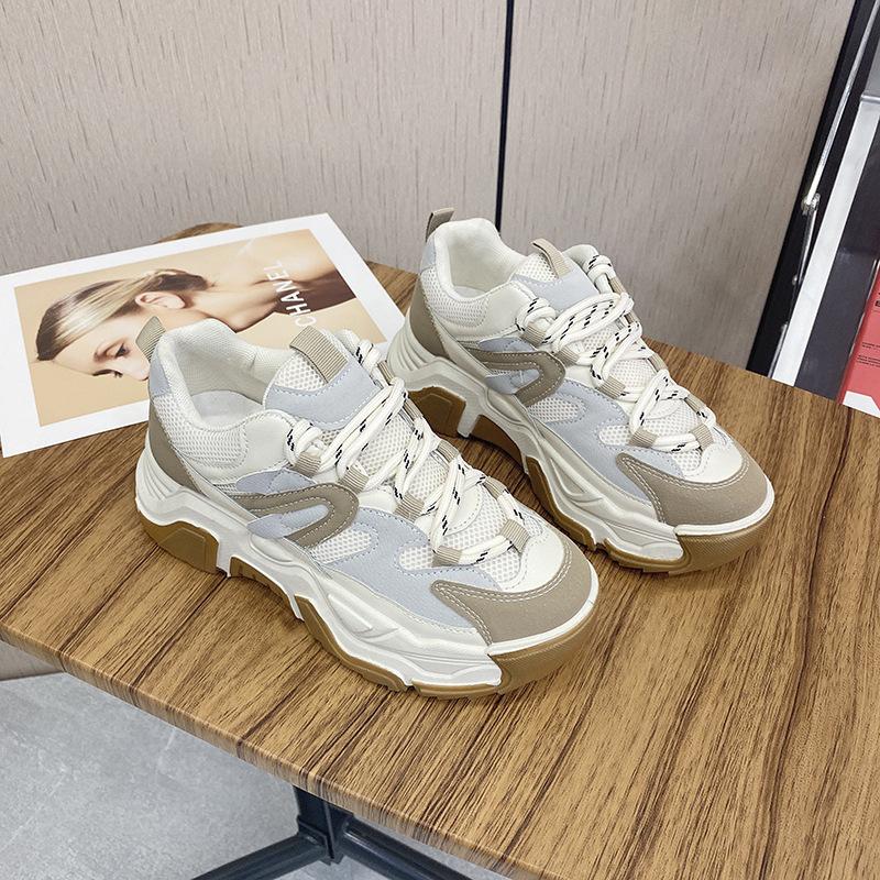 Dad shoes women's new women's shoes spring and autumn mesh color matching women's breathable student sports shoes women