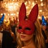 Crystal Studded Rabbit Ear Mask Full Acrylic Rhinestone Rhinestone Face Mask  Party and Cosplay