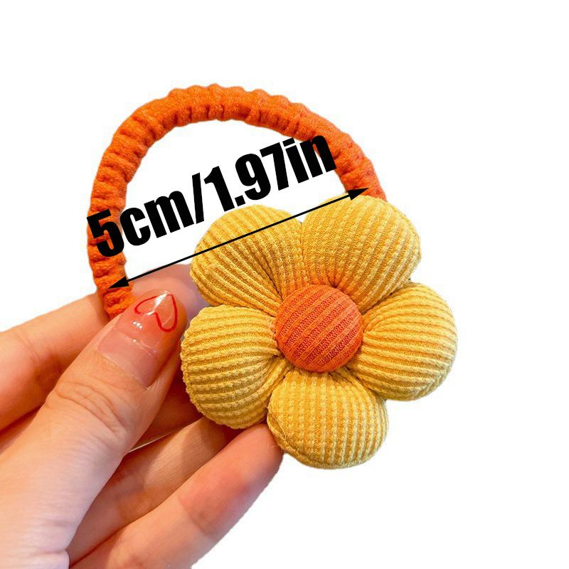 1PC New Sweet Fill Cotton Flowers Girls Elastic Hair Bands Cute Hair Ties Princess Hair Accessories Baby Headwear