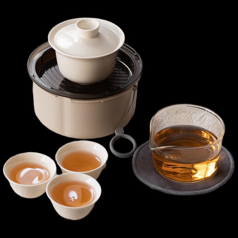 Portable Travel Tea Set - One Pot, Three Cups