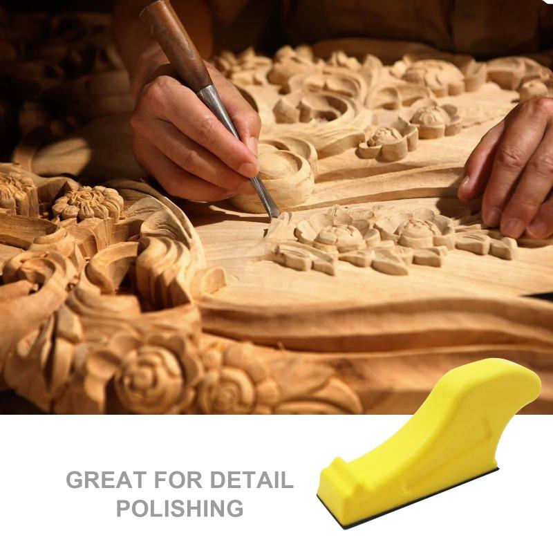 Micro Sanding Tools Hand Sanding Block and 120 PCS Sandpaper Sheets Wood Woodworking Small Detail Finishing Sander