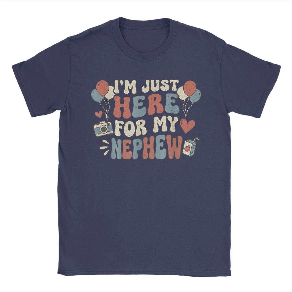 Unisex T Shirt Funny Aunt Life M Just Here For My Nephew Auntie Groovy Tshirts Beach Tee Shirt Pure Cotton Clothing Gift Idea