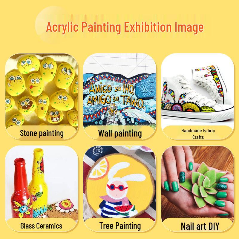 Bright Acrylic Paint 300ml - Large Capacity for Student and Children's DIY Art & Wall Painting
