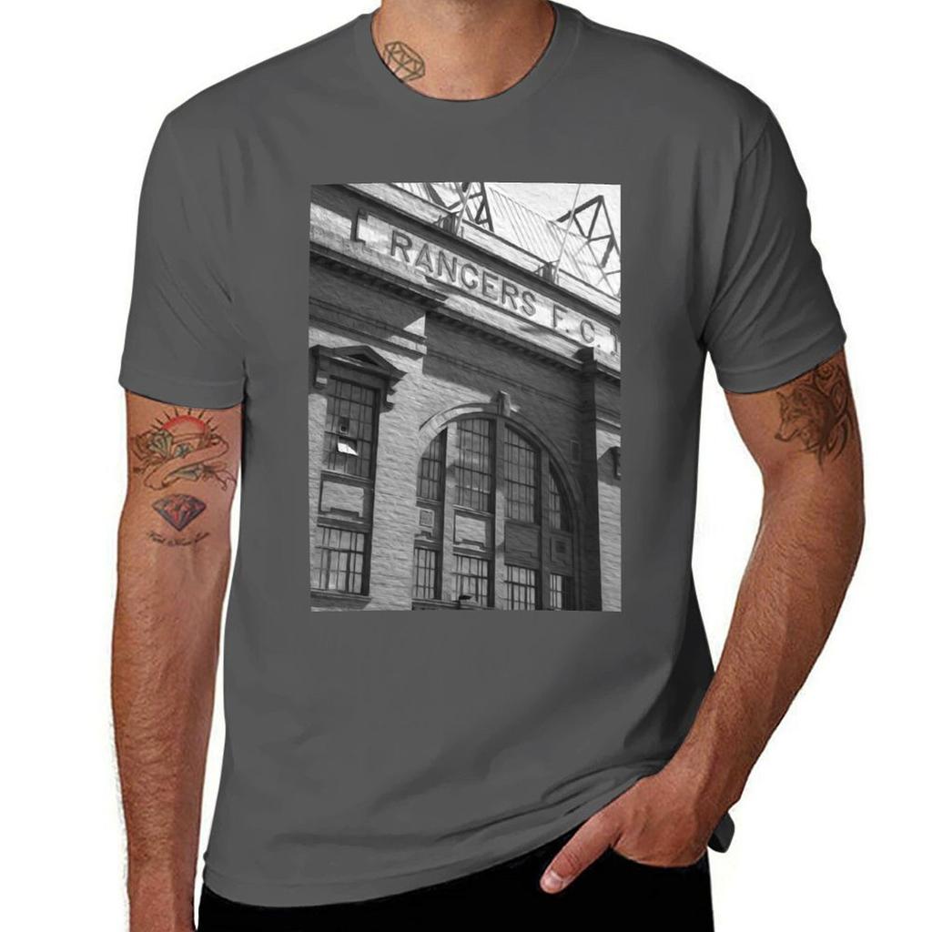 Ibrox Black And White Tshirt Casual Trendy Short Sleeve Tshirt