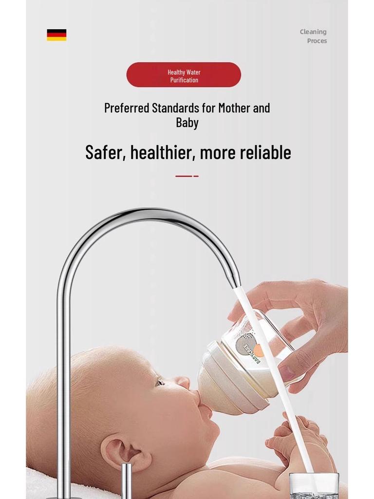 1/2 Inch Gooseneck Kitchen Faucet with Water Purifier - 304 Stainless Steel, Single Cold