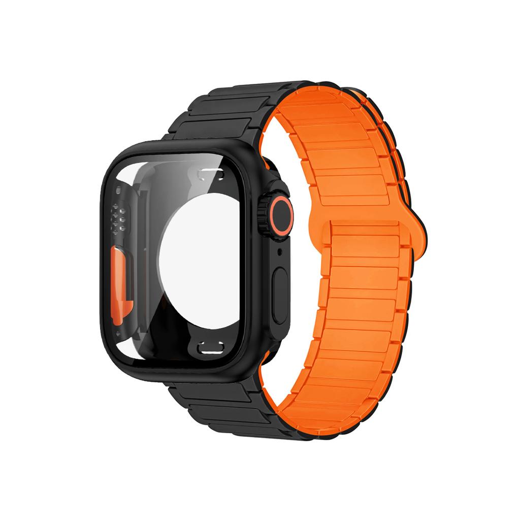 Magnetic Strap+Full Cover Case For Apple Watch S11 10-46/42mm 45 44 40 41mm Frame+Bracelet For Iwatch Series 11 10 9 8 7 6 SE