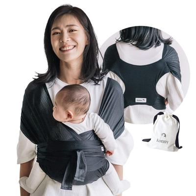 Konny Baby Carrier AirMesh Sling for Comes with Eco International Safety Stays Cool with Just One Mesh (Konny) Newborns, Pouch, Certification, (Black)