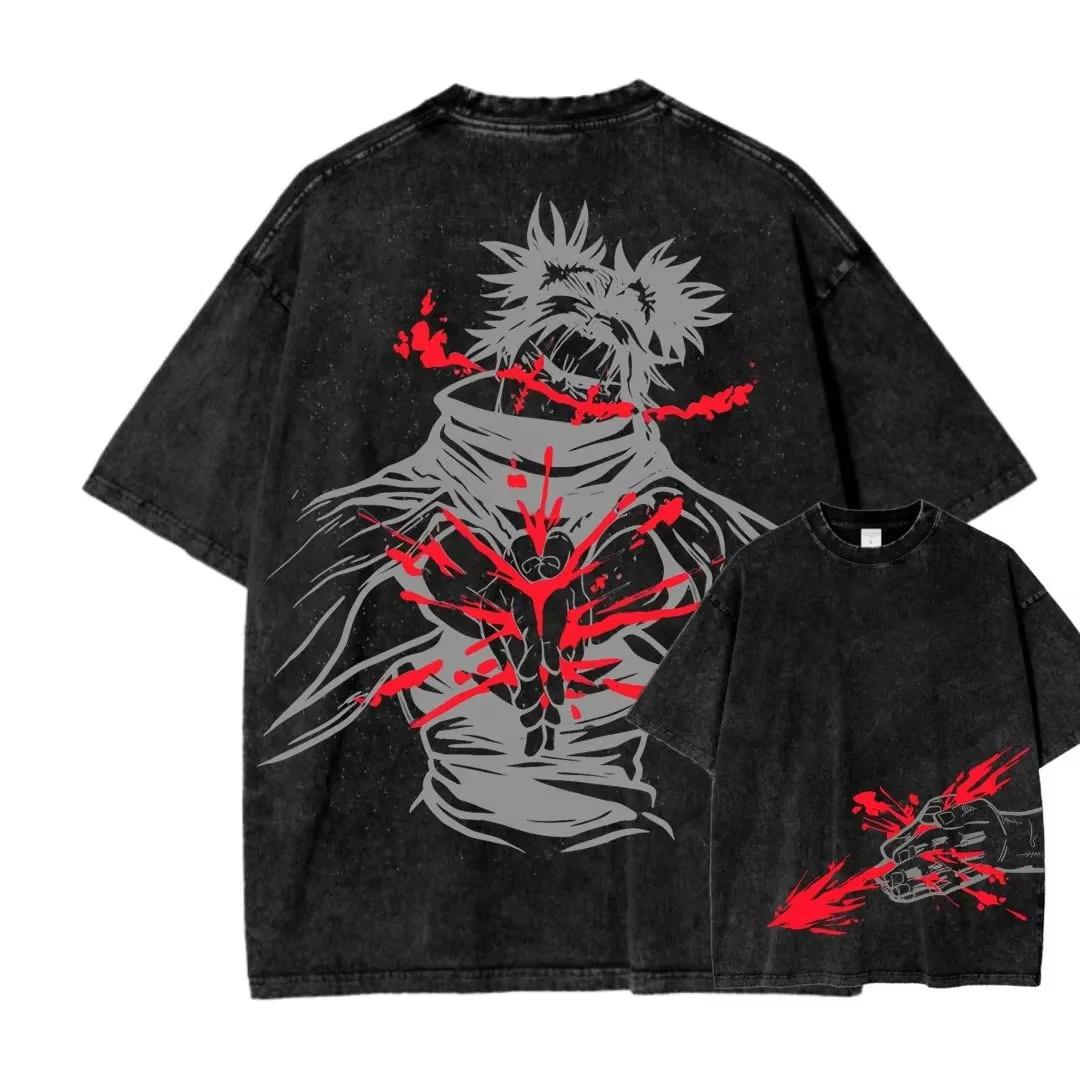 

Washed Retro Anime Attack on Titan Levi Ackerman Graphic Tshirts Men Women Cartoon Manga Tshirt Male Vintage T Shirt M