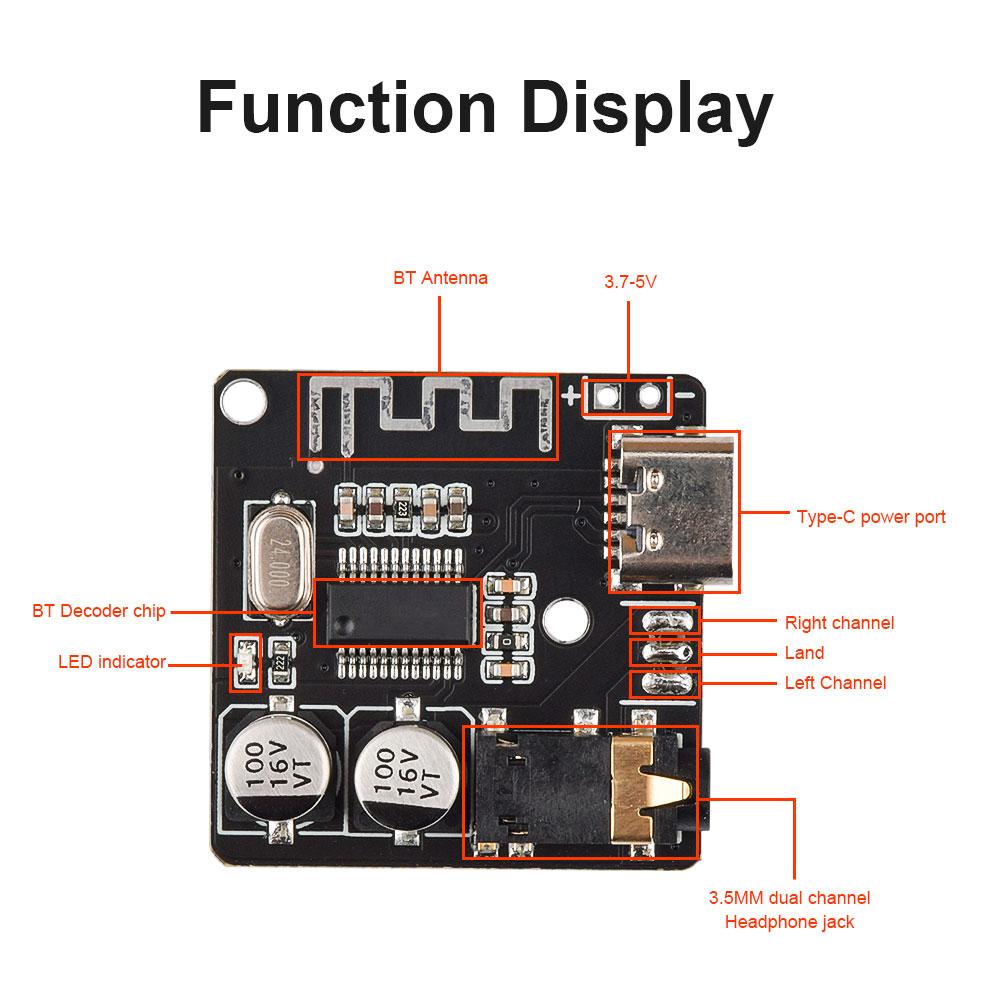 VHM-314 MP3 Bluetooth 5.0 decoder board BT Audio Receiving lossless car speaker modified ModuleGood product