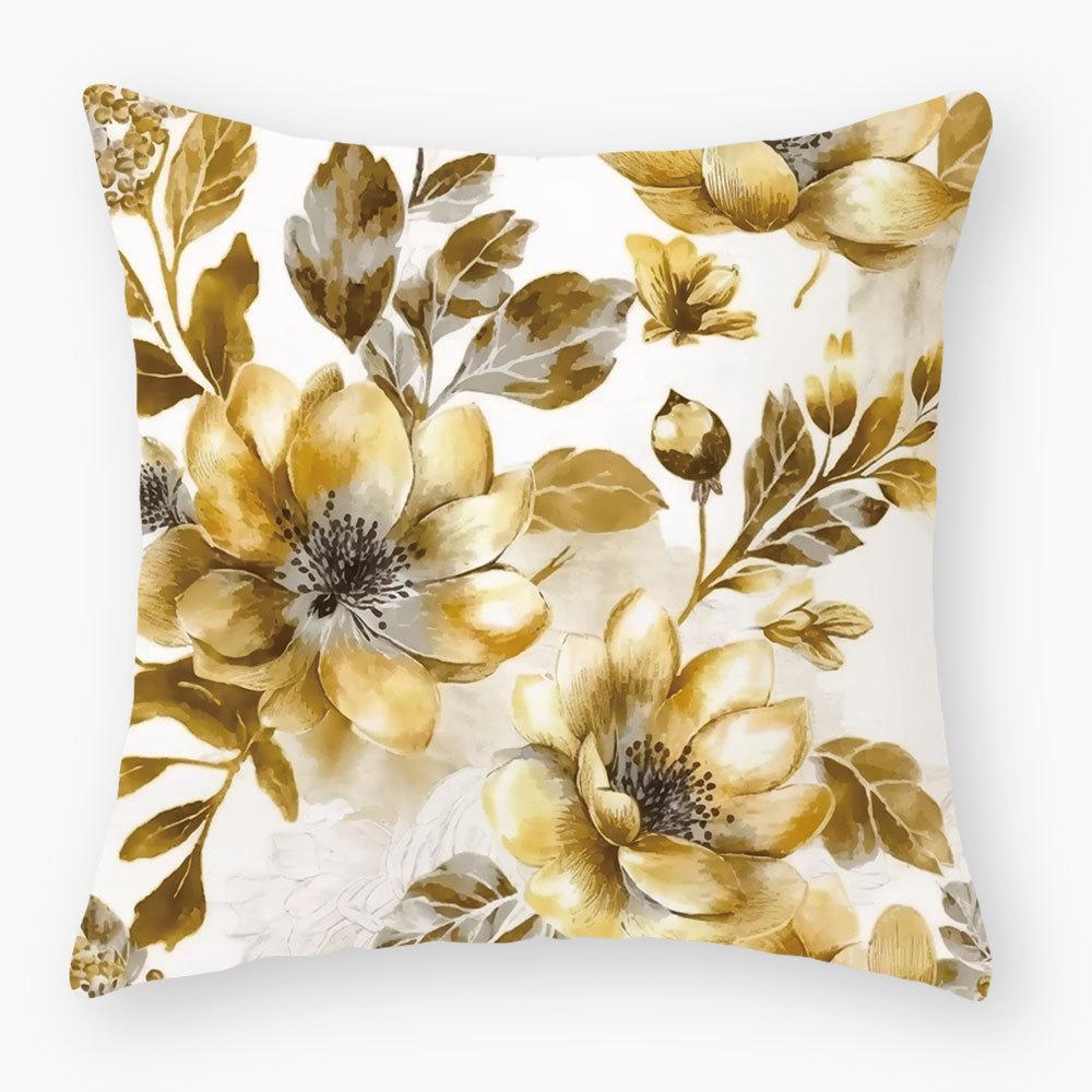 New Plant and Flower Print Pillowcase, Home Sofa Bedside Pillow Cushion Cover, Car Seat Cushion Cover