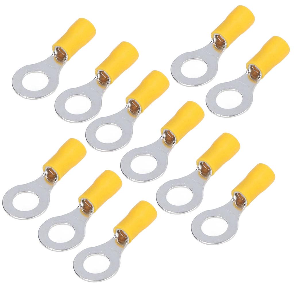100Pcs Insulated Ring Terminals Electrical Wire Crimp Connectors Copper AWG12-10 RV5.5-8