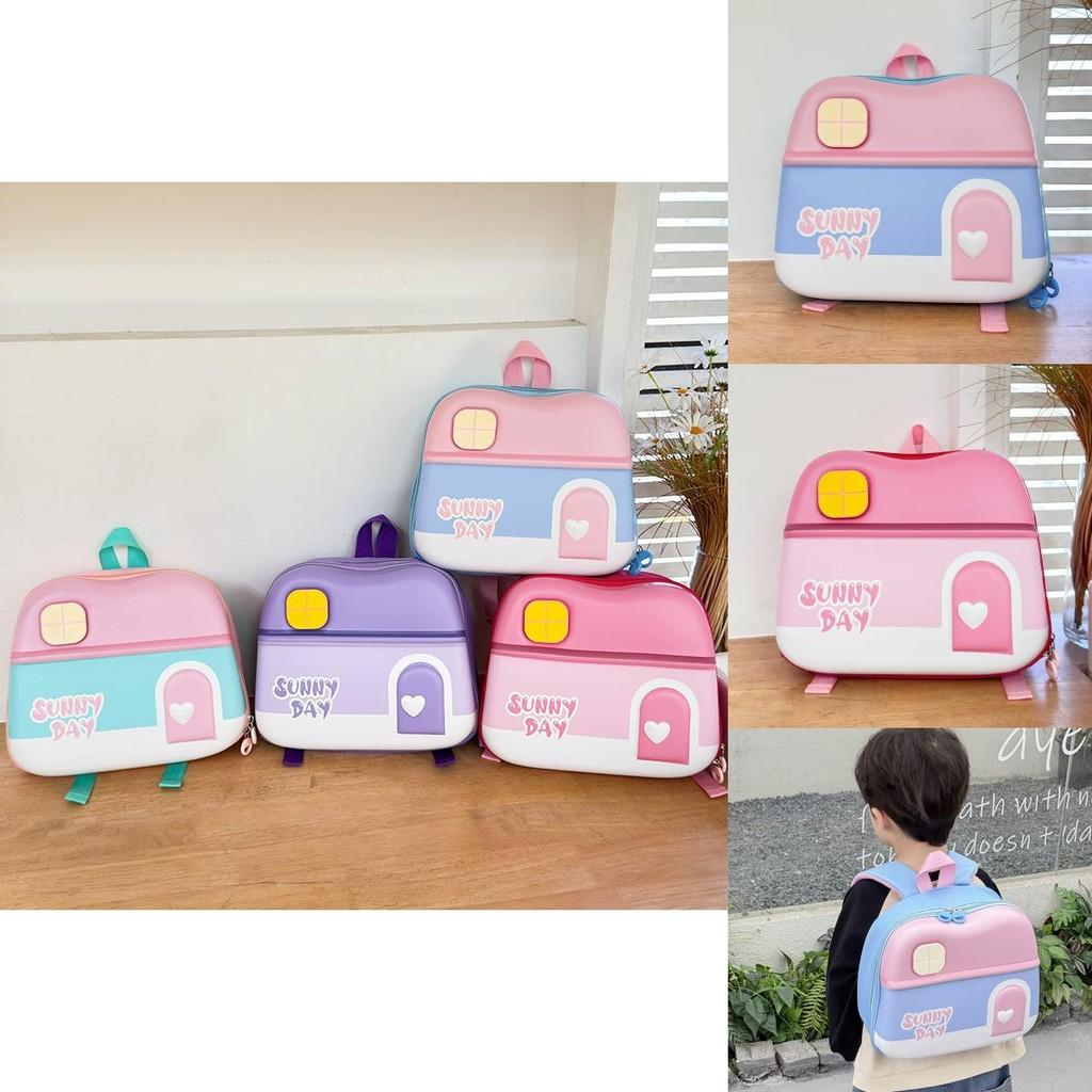 Adorable Unisex Children's Backpack With Fun House Pattern Ideal For Preschoolers