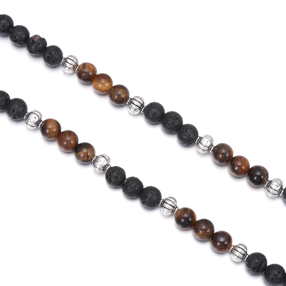 Hot Sale Jewelry Reiki Bead Necklace Healing Balance Volcanic rock Hematite Stone