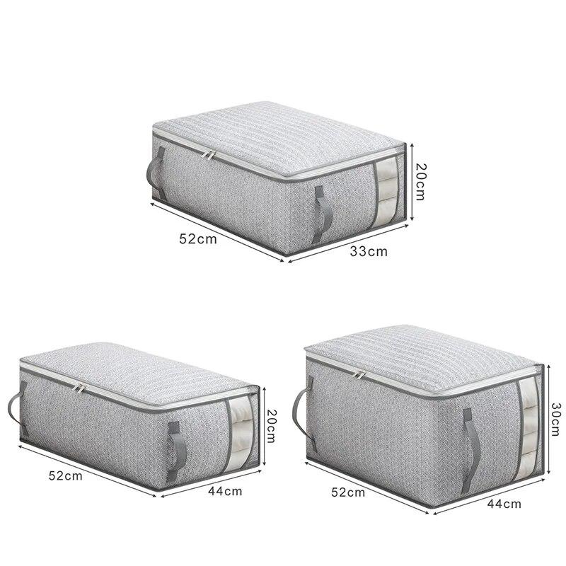 Quilt Storage Bag Non-Woven Fabric Large Capacity Wardrobe Quilt Organizers Dust Moisture Proof Quilt Clothes Storage Container