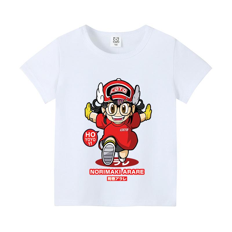 Slump Arale T-shirt Cute Girls Classic Anime Harajuku Cotton Kids Tees Streetwear Toddler Casual Short Sleeve Child Clothes Tops