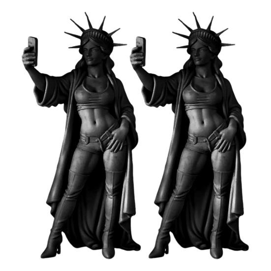 Sexy Statue of Liberty Modern Lady Liberty Selfie Sculpture 250th Anniversary Collectible Liberty Goddess Figurine for Living Room Table New York City